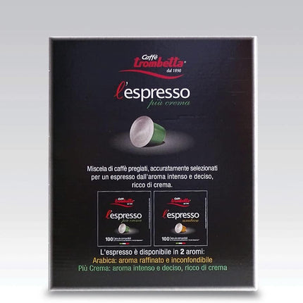 Caffè Trombetta Espresso Coffee Capsules, 100-pack , Black