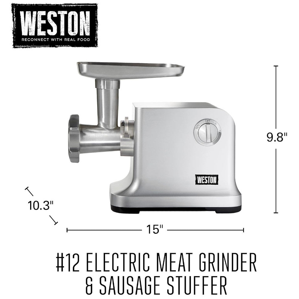 WESTON 33-1301-W #12 Electric Meat Grinder & Sausage Stuffer