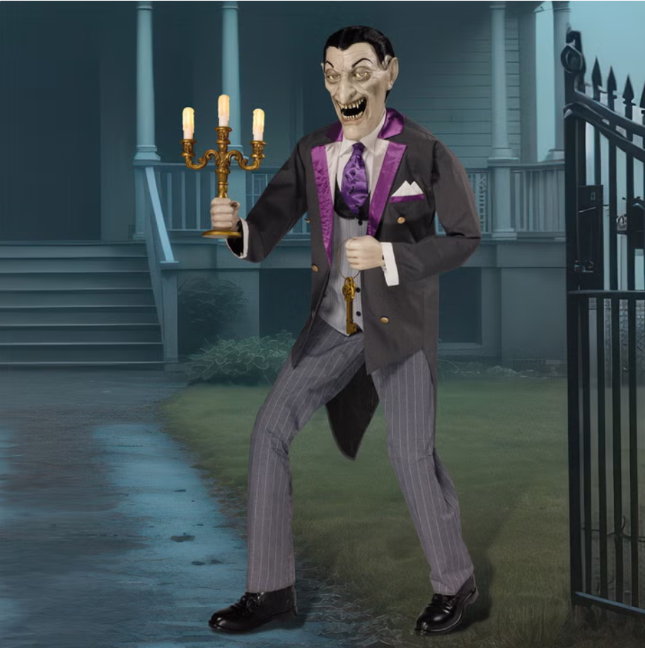 6' Animated Vampire Butler with LED Eyes and Sound