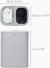 Joseph Joseph Tota 90-litre Laundry Hamper Separation Basket with Lid - Grey