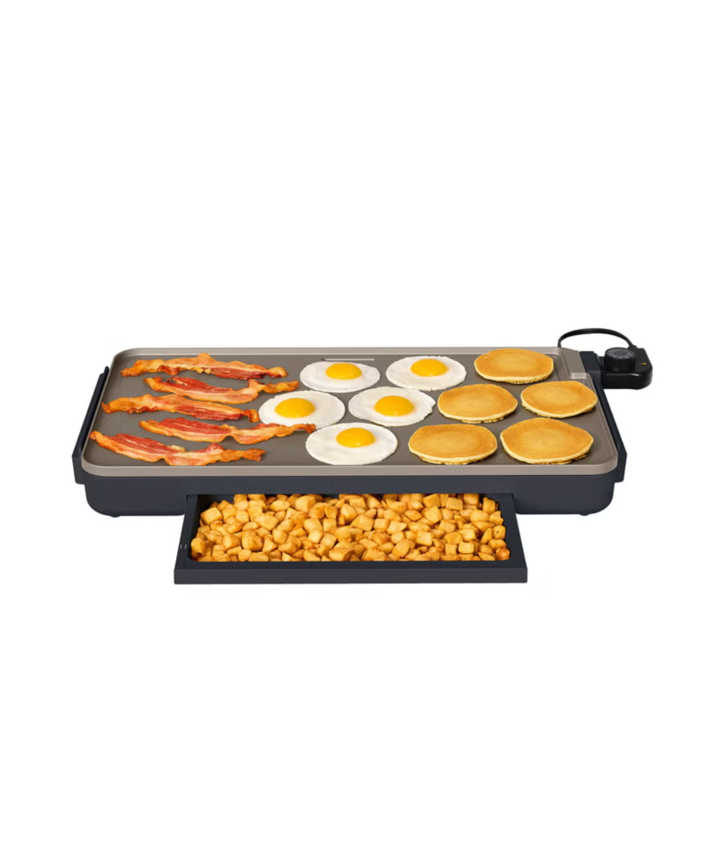 bella XL Ceramic Griddle with Warming Tray