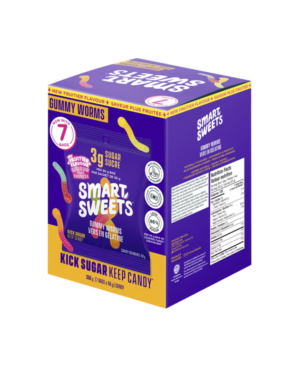 Smart Sweets Gummy Worms 7 x 50 g