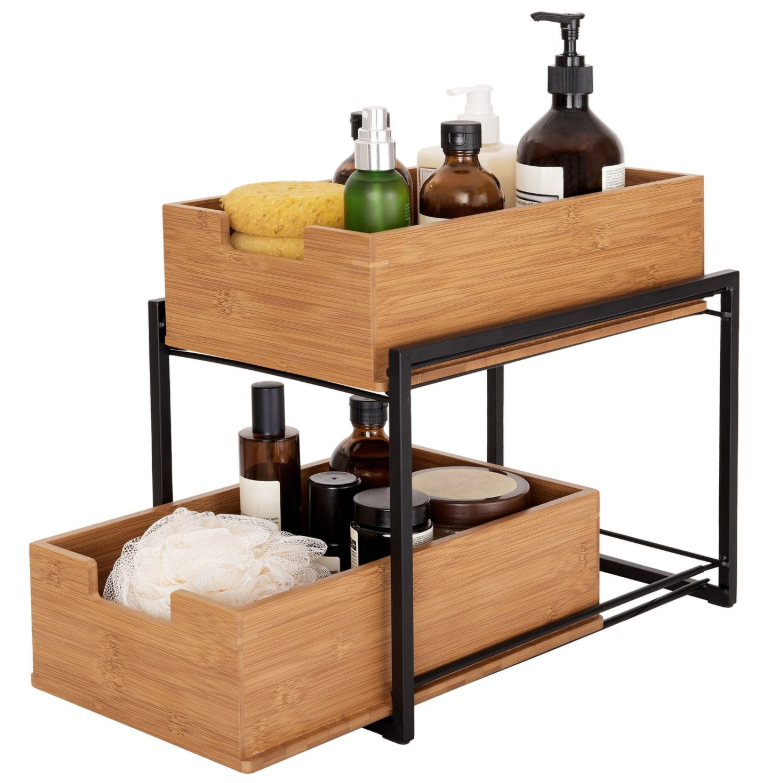 Seville Classics 2 Tier Sliding Bin Organizer