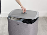 Joseph Joseph Tota 90-litre Laundry Hamper Separation Basket with Lid - Grey