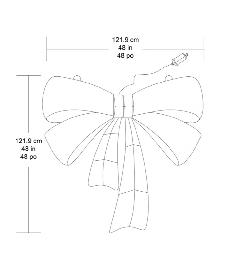 121.9 cm (48 in.) Red Bow