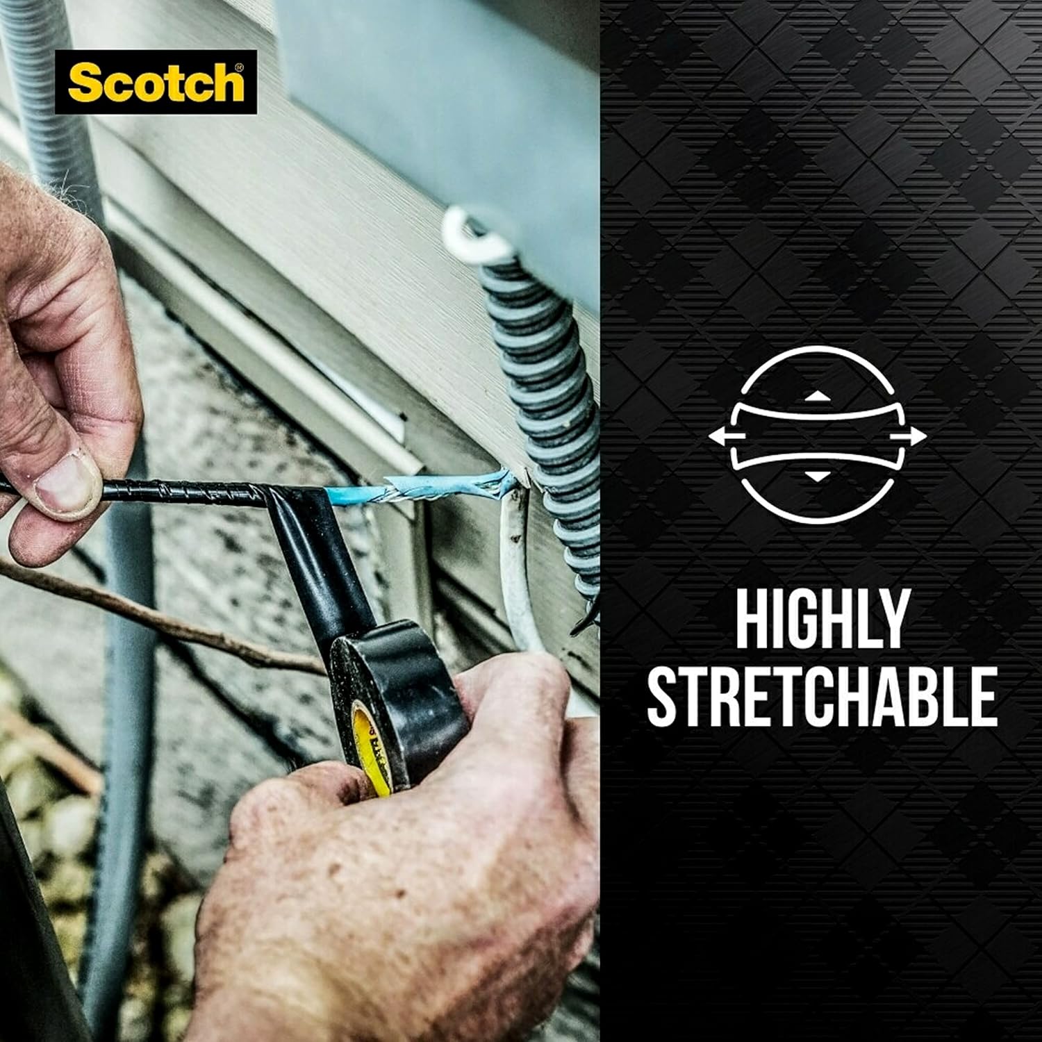 3M Scotch Super 33+ Vinyl Electrical Tape, .75-Inch x 66-Foot, Insulates and Protects Against Abrasion and Moisture, Protective Jacketing up to 600V Splice Insulation (6132-BA-10)