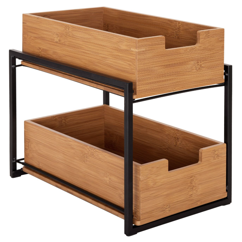 Seville Classics 2 Tier Sliding Bin Organizer