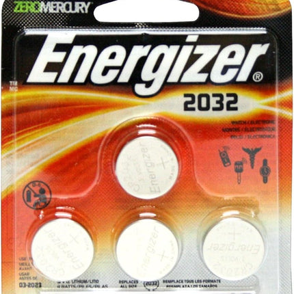 Energizer Zero Mercury 3 V cc Lithium Batteries 2032BP - 4 ct, Pack of 2