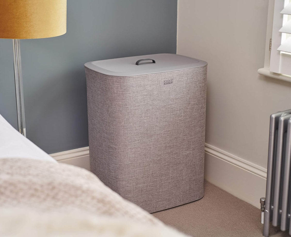 Joseph Joseph Tota 90-litre Laundry Hamper Separation Basket with Lid - Grey