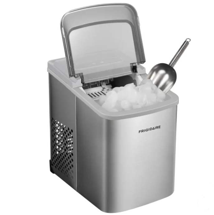 Frigidaire Self Cleaning Ice Maker 11.8 kg (26 lb.), Stainless Steel with Scoop
