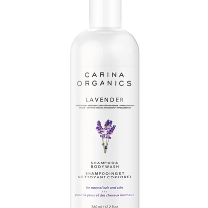 Carina Organics Lavender Shampoo & Body Wash, 360 ml, White