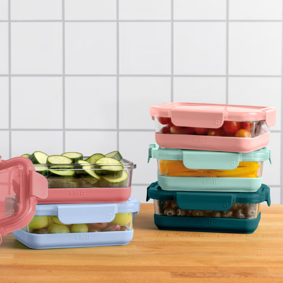 Ello Duraglass Refresh Glass Meal Prep Container Set, 10-piece