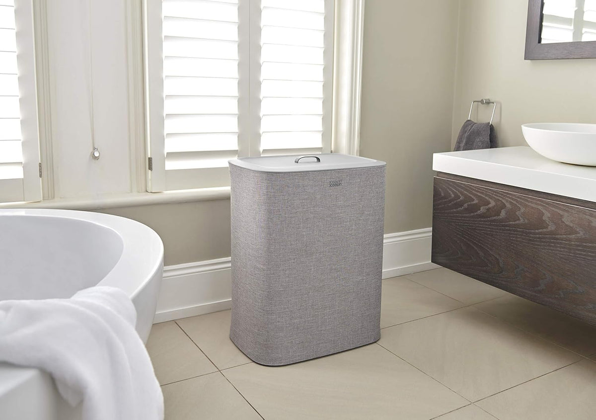 Joseph Joseph Tota 90-litre Laundry Hamper Separation Basket with Lid - Grey
