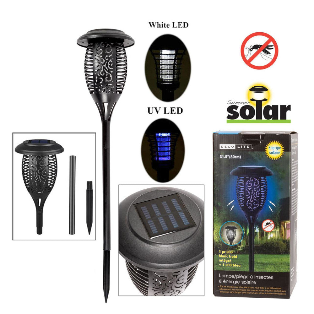 DECO LITE 49028 Solar 31.5" LED Light & UV Bug Zapper Garden Stake