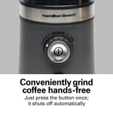 Hamilton Beach 80396C Electric Coffee Grinder for Beans Custom Grind™ Coffee Grinder, Removable Stainless Steel Chamber, Gray