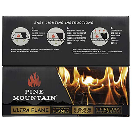 Pine Mountain Ultraflame Fire Starter Log, 3-Hour Burn Time, 9 Logs