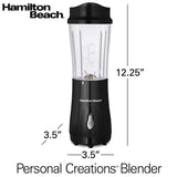 HAMILTON BEACH 51101BC Personal Blender with Travel Lid