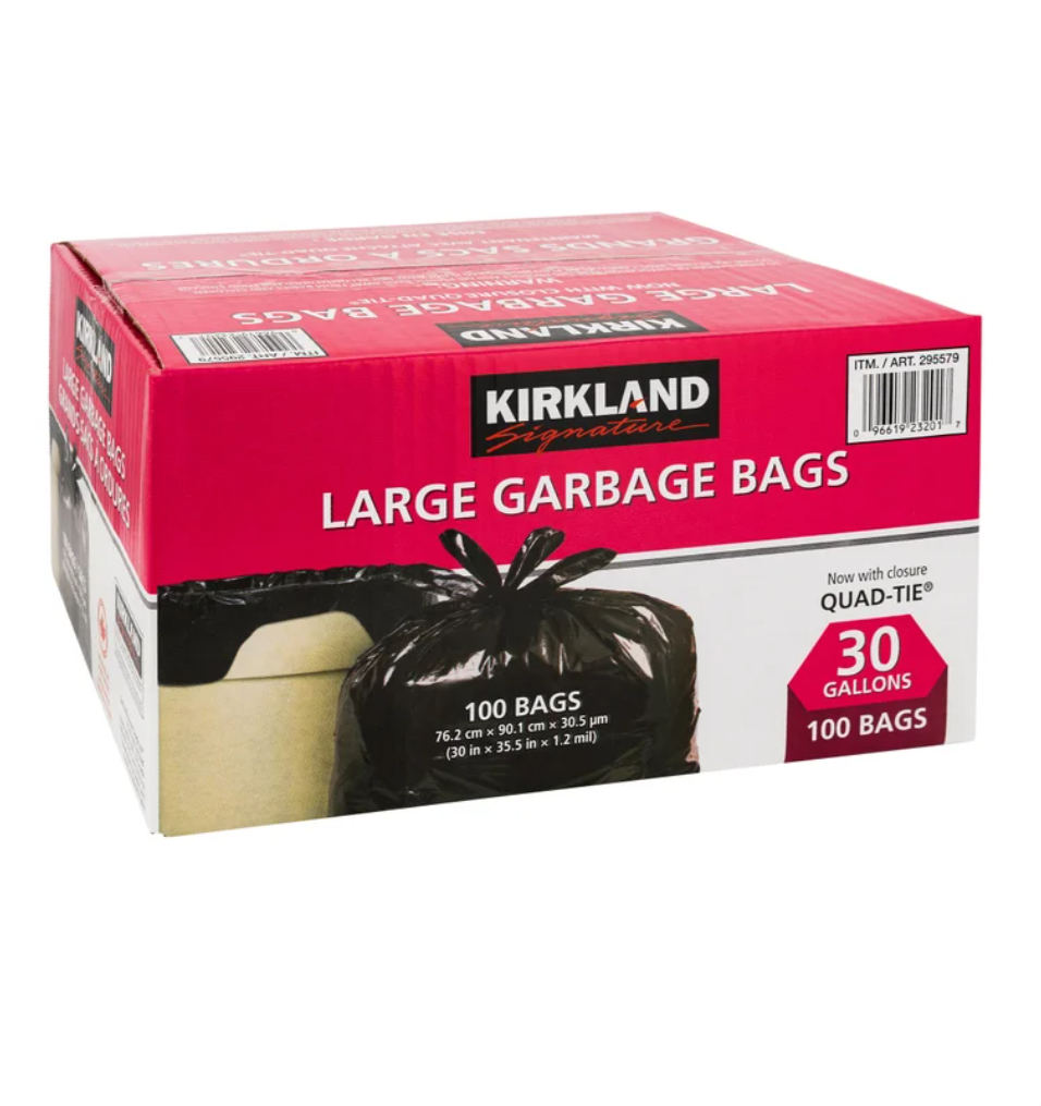 Kirkland Signature Large Garbage Bags, 100-pack
