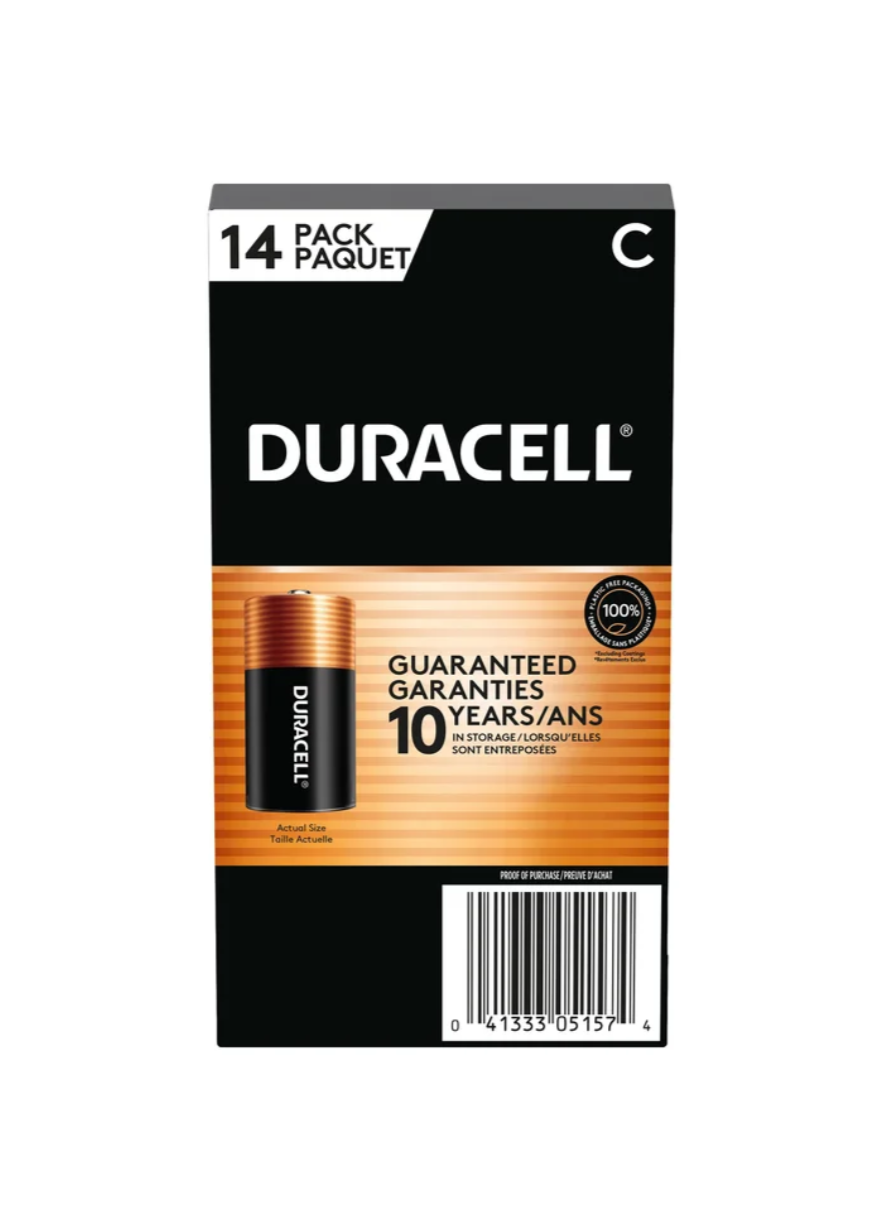 Duracell CopperTop C Batteries, 14-count