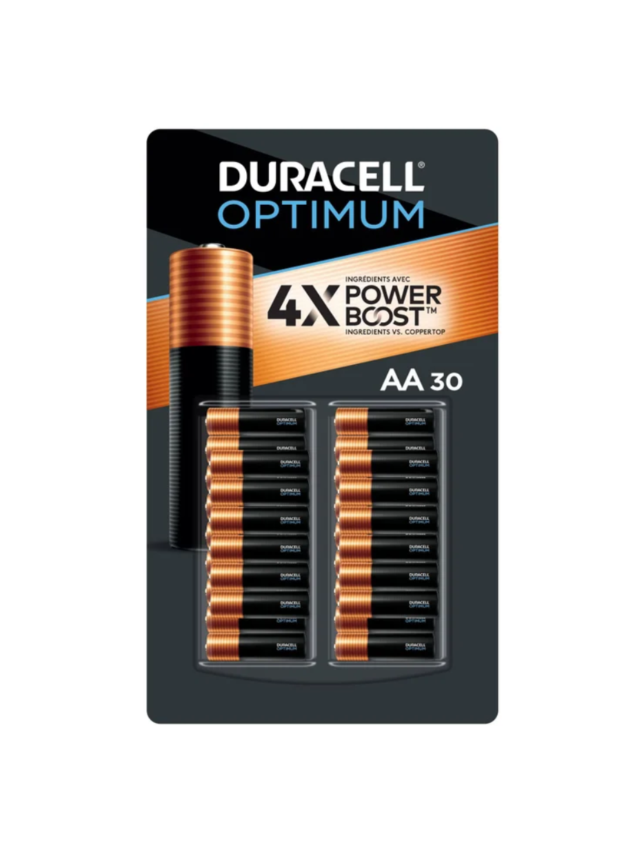 Duracell Optimum AA Batteries with Power Boost Ingredients, 30-count