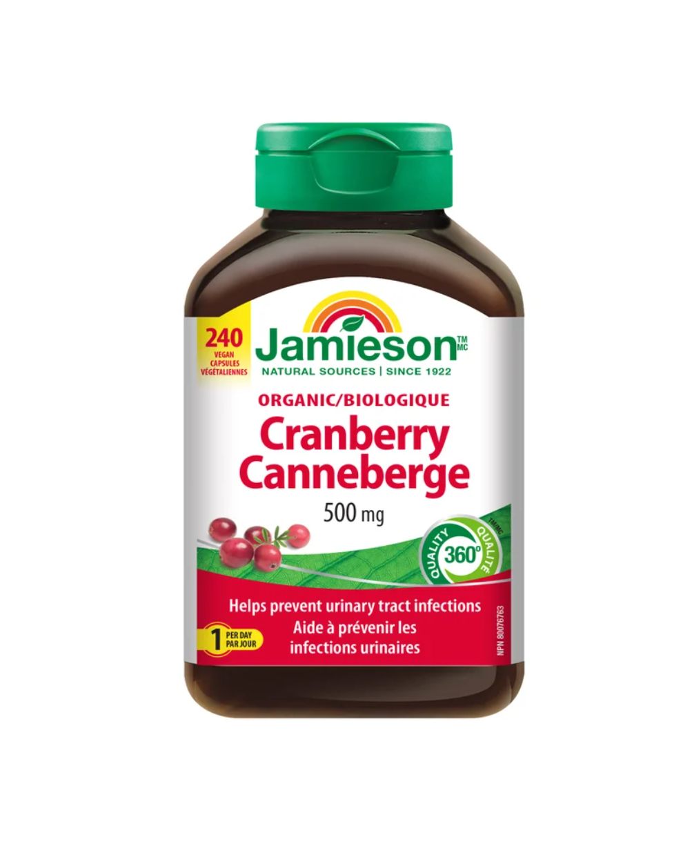 Jamieson - Organic Cranberry 500 mg - 240 Vegan Capsules