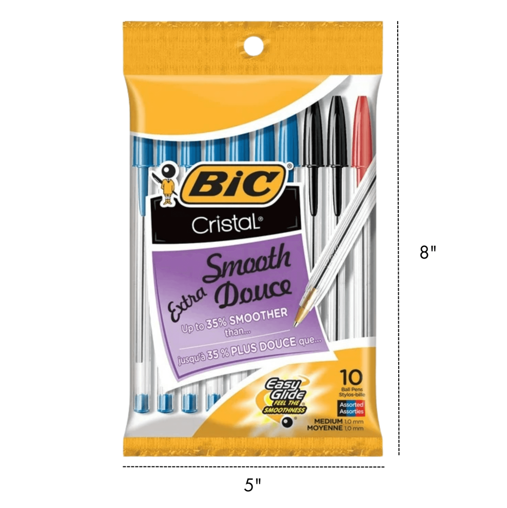 BIC CRISTAL - BALL PENS - MIX CLR 10PCS