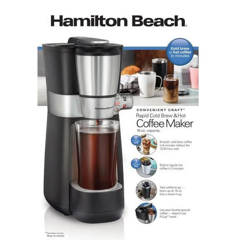 HAMILTON BEACH RAPID COLD BREW & HOT COFFEE MAKER 16OZ #42501C