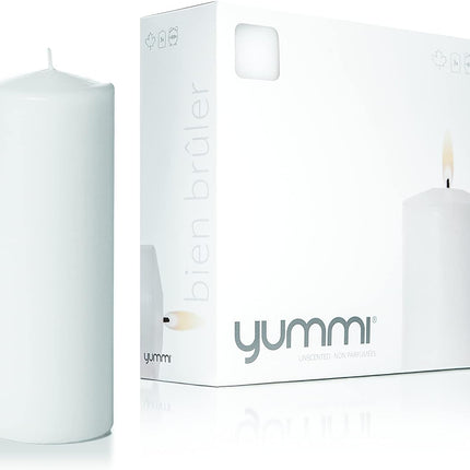 Yummi 3" x 8" Round Pillar Candles - 3 per Pack