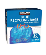 Kirkland Signature Blue Recycling Bags with drawstrings Pack of 100