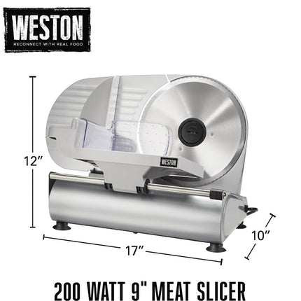 WESTON 61-0901-W Heavy Duty 9" Food Slicer - Refurbished with Home Essentials Warranty