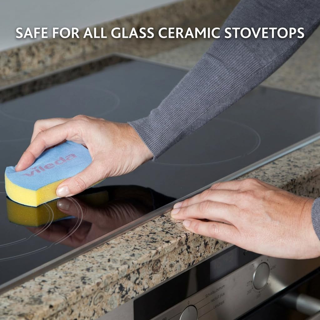 Vileda Scrunge Glass Ceramic Stovetop No-Scratch Scrub Sponge (Pack of 4)