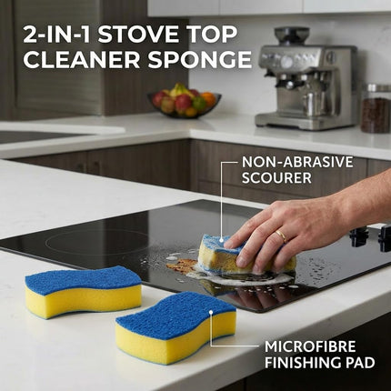 Vileda Scrunge Glass Ceramic Stovetop No-Scratch Scrub Sponge (Pack of 4)