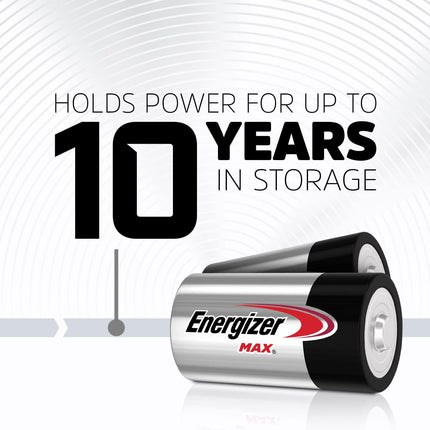 Energizer MAX D Batteries (2 Pack), D Cell Alkaline Batteries