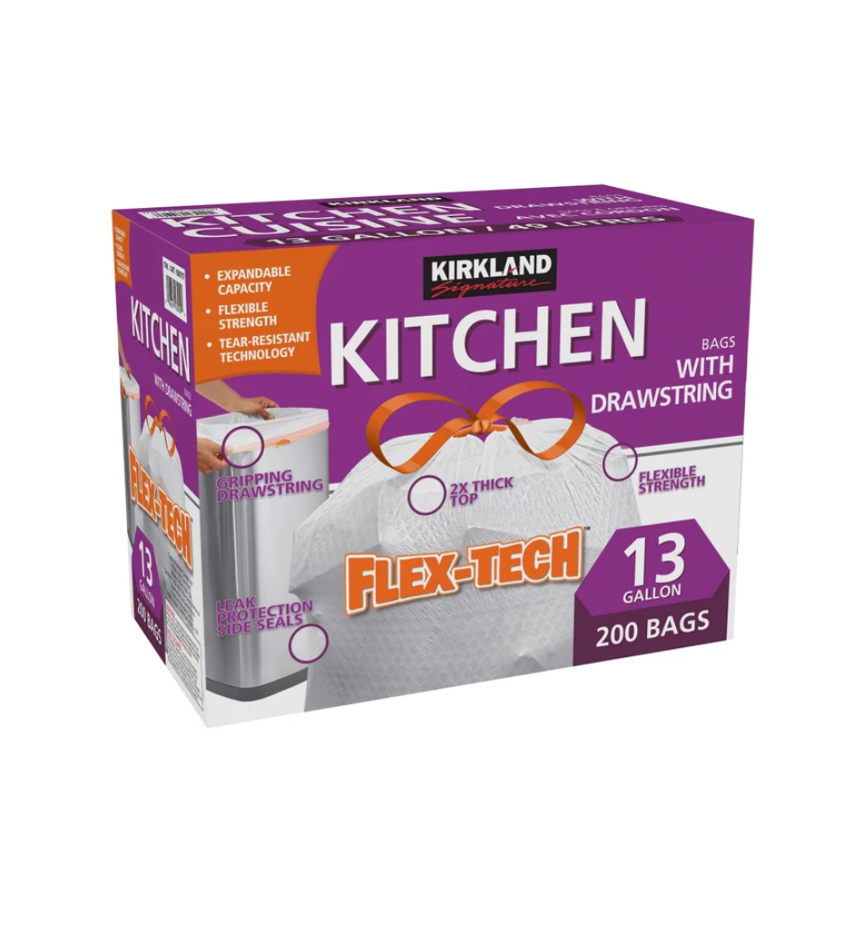 Kirkland Signature Drawstring Kitchen Bags, 200-pack