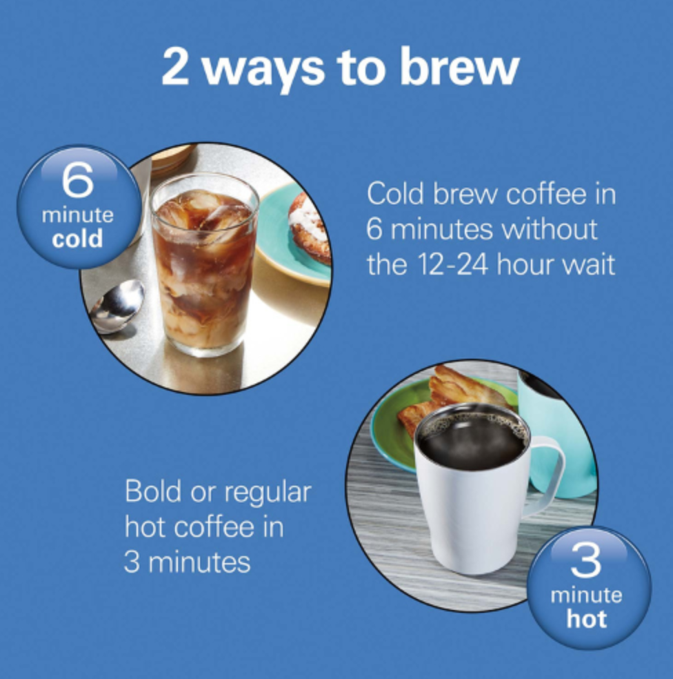 HAMILTON BEACH RAPID COLD BREW & HOT COFFEE MAKER 16OZ #42501C
