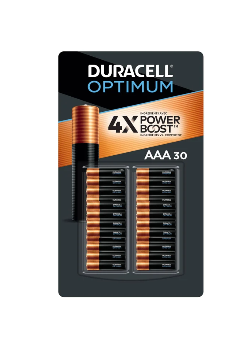 Duracell Optimum AAA Batteries with Power Boost Ingredients, 30 count