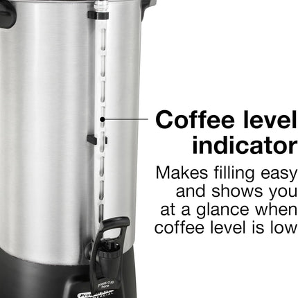 Proctor Silex Coffee Urn, Black and Stainless Steel