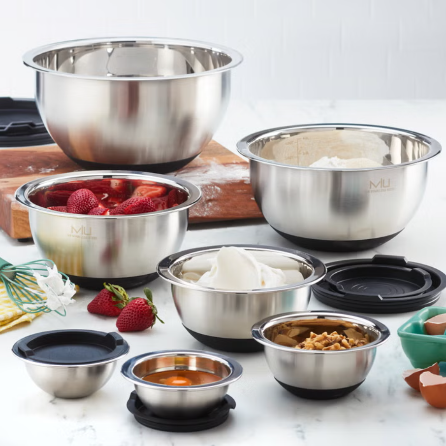 MIU Stainless Steel Mixing Bowl Set, 14-pieces