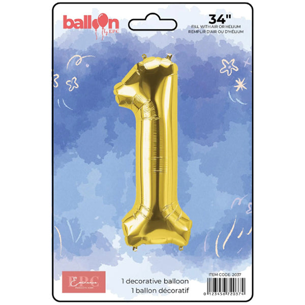 EPC Gold Foil Number 1 Balloon 34IN