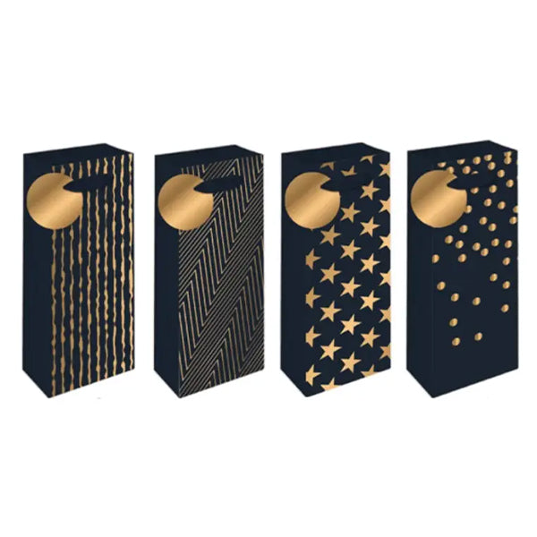 EPC Premium Black/gold Stamp Wine Giftbag 4STYLES