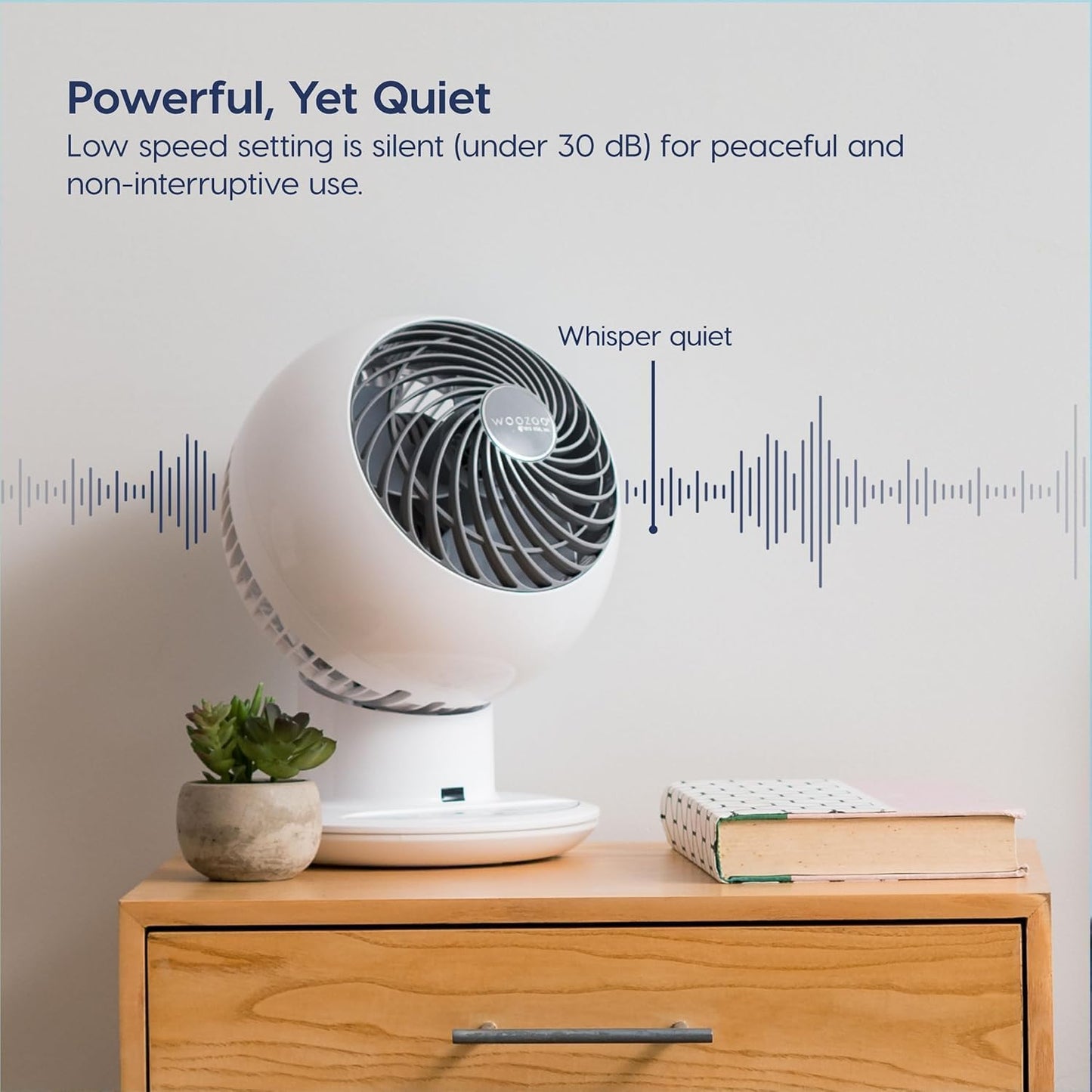 IRIS USA WOOZOO Desk Fan with Remote, Oscillating Table Air Circulator,  White