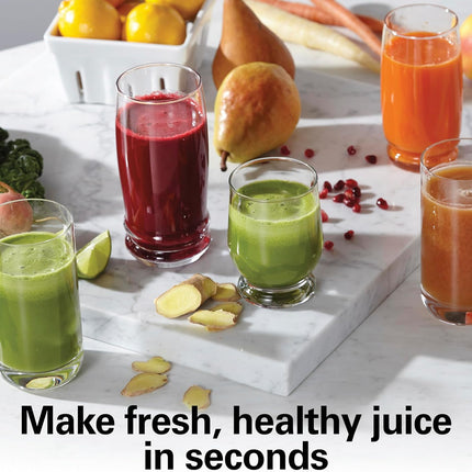 Hamilton Beach Big Mouth Juicer 800W, 3" Feed Chute, Stainless Steel, Easy Clean 67608