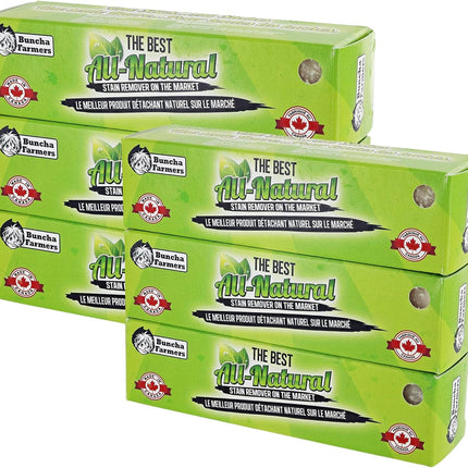 (6-Pack) Buncha Farmers-The Best-100% All Natural, Biodegradable, Environmentally Friendly Stain Remover Stick (Made in Canada 1.76 oz)
