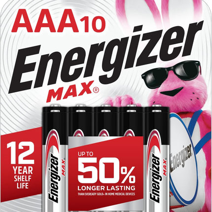 Energizer MAX AAA Batteries (10 Pack), Triple A Alkaline Batteries