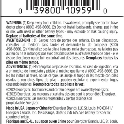 Energizer 357BPZ 3V Zero Mercury Battery - 1 Pack