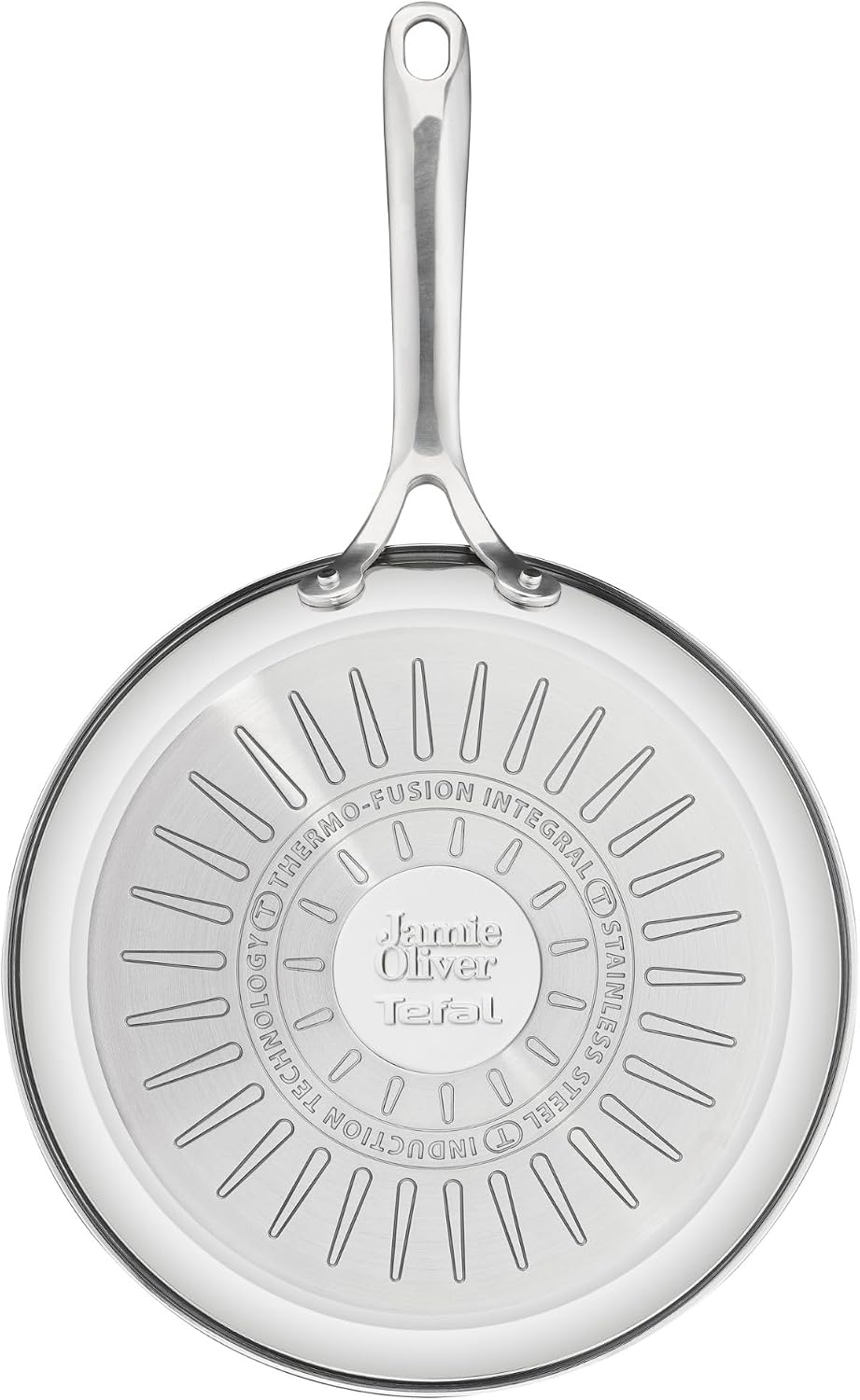 Jamie Oliver by Tefal Cook Smart 10-Piece Stainless Steel Pots and Pans Set, Robust, Fast Heating, Even Cooking, Riveted Handle, Induction Safe, Oven and Dishwasher Safe, Induction Cookware Set
