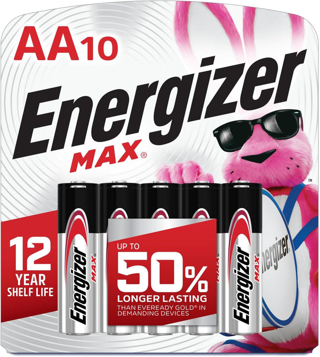 Energizer MAX AA Batteries (10 Pack), Double A Alkaline Batteries