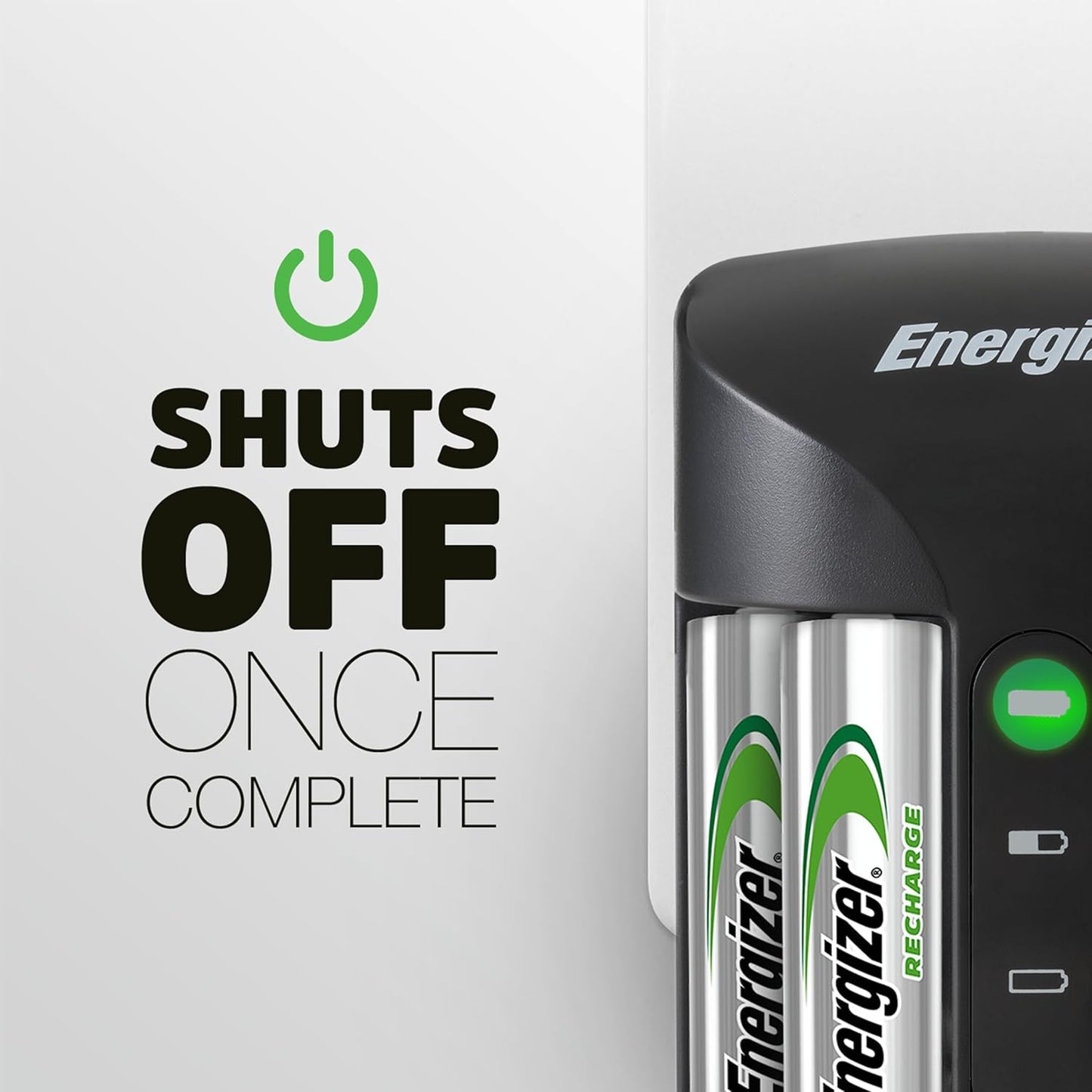 Energizer AA and AAA Battery Charger with 4 AA NiMH Rechargeable Batteries, Recharge Pro Battery Charger for Double A Batteries and Triple A Batteries