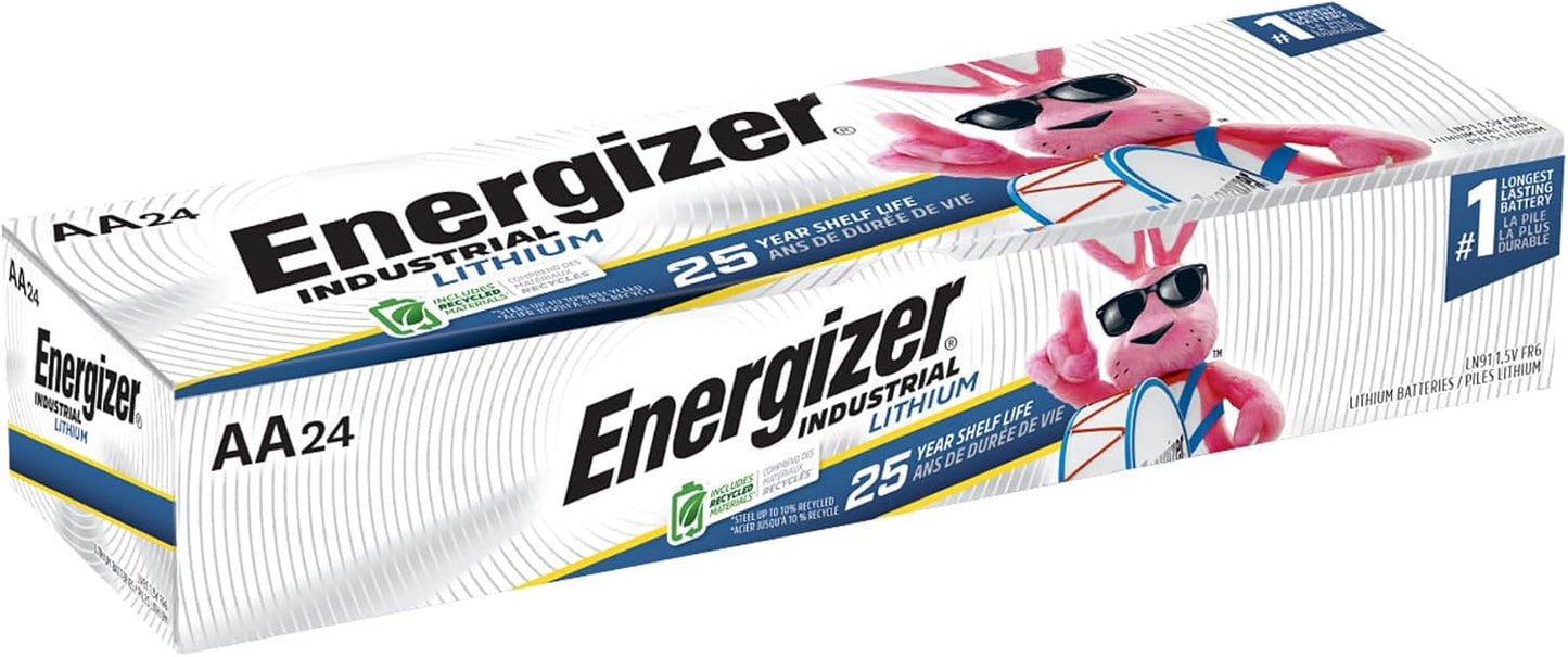 Energizer Ultimate Industrial Lithium AA Batteries, Pack of 24