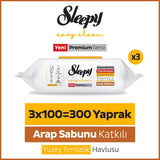 Sleepy Easy Clean Arabic Soap Additive Surface Cleaning Towel 3x100 (300 Sheets)